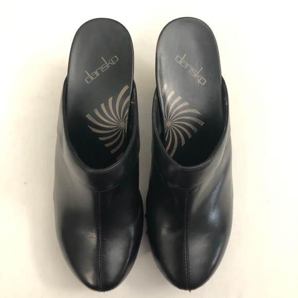 DANSKO Sz 40 Leather Heel Clog Mules - Picture 7 of 14